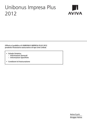 proposta-certificato unibonus impresa plus 2012 - Aviva