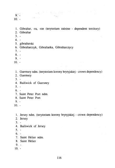 ÅWIATA, ICH STOLIC - KSNG Nazwy geograficzne