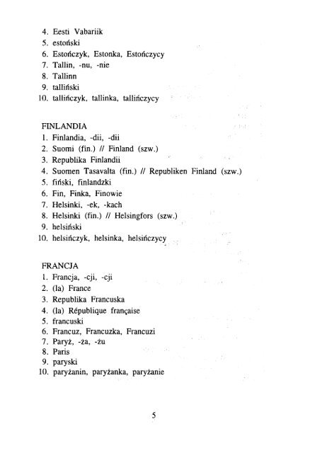 ÅWIATA, ICH STOLIC - KSNG Nazwy geograficzne