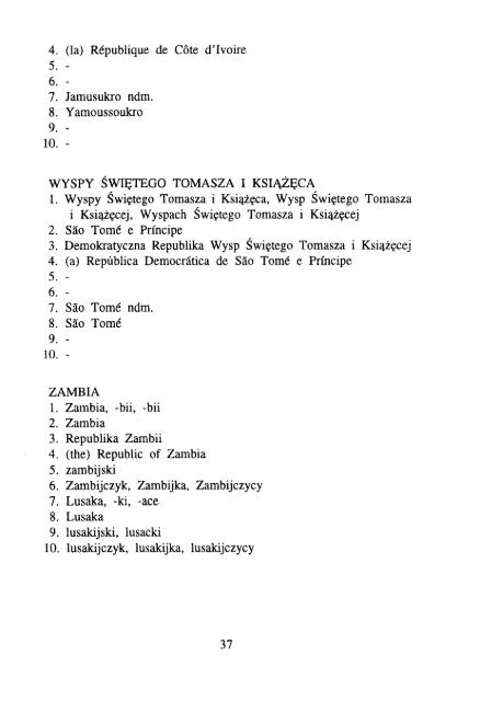 ÅWIATA, ICH STOLIC - KSNG Nazwy geograficzne