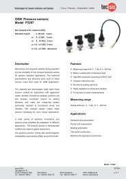 OEM Pressure sensors, Model P3297