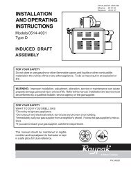 INSTALLATION AND OPERATING INSTRUCTIONS