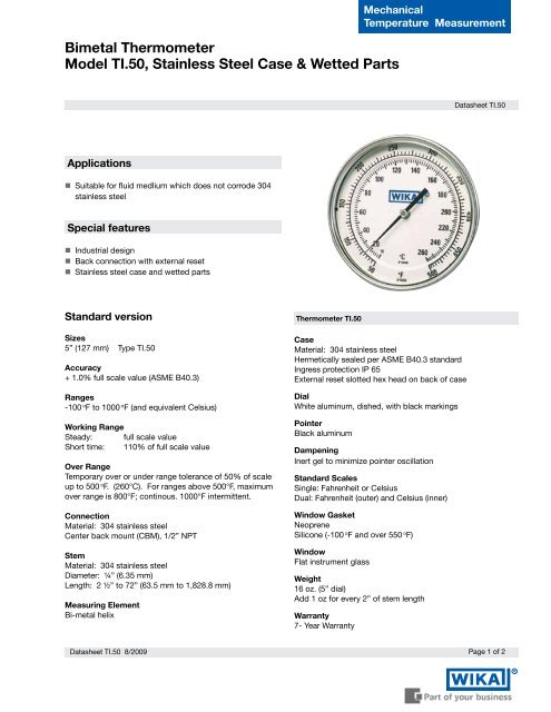 Data sheet - WIKA