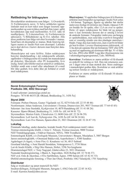 Insekt-Nytt Ã¢Â€Â¢ 25 - Norsk entomologisk forening