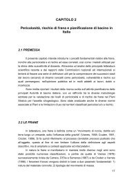 Cap. 2 PericolositÃ , rischio di frana e pianificazione di bacino in Italia