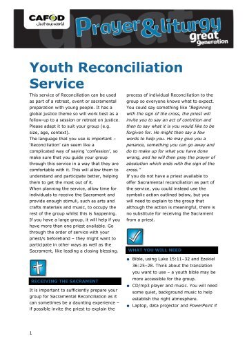 Reconciliation service - Cafod