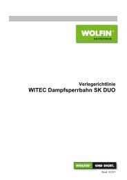 Verlegerichtlinie WITEC Dampfsperrbahn SK DUO