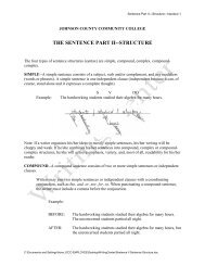 Sentence Structure Advanced Rules - Johnson County Community ...