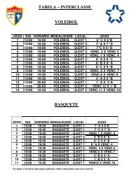 TABELA â INTERCLASSE VOLEIBOL BASQUETE - La Salle