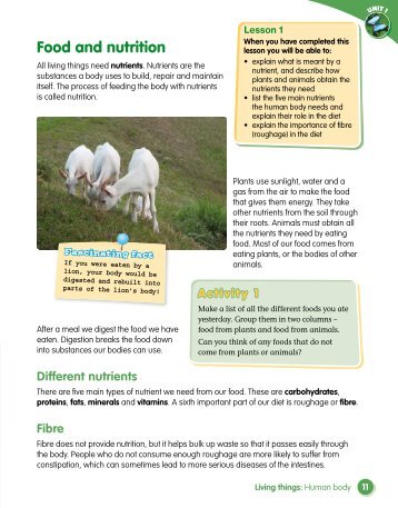 Food and nutrition - Macmillan