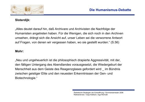 Die Humanismus-Debatte Sloterdijk