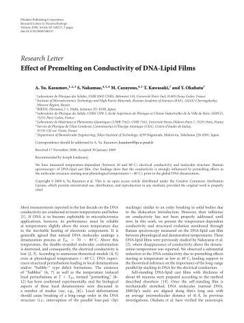 Research Letter Effect of Premelting on Conductivity of ... - downloads