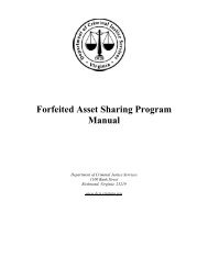 Forfeited Asset Sharing Program Manual - Virginia Department of ...