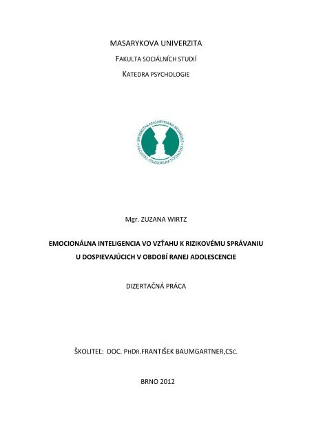 Full text of thesis - Masarykova univerzita