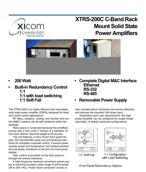 XTRS-200C C-Band Rack Mount Solid State Power Amplifiers â ¢ 200 ...