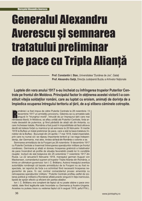 NumÄr dedicat personalitÄÅ£ii mareÅalului Alexandru Averescu Åi ...