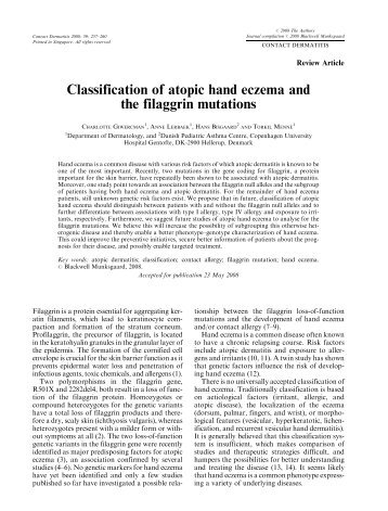 Classification of atopic hand eczema and the filaggrin ... - copsac