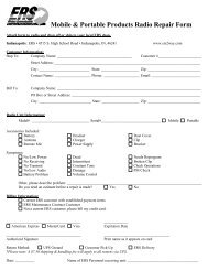 Mobile & Portable Products Radio Repair Form