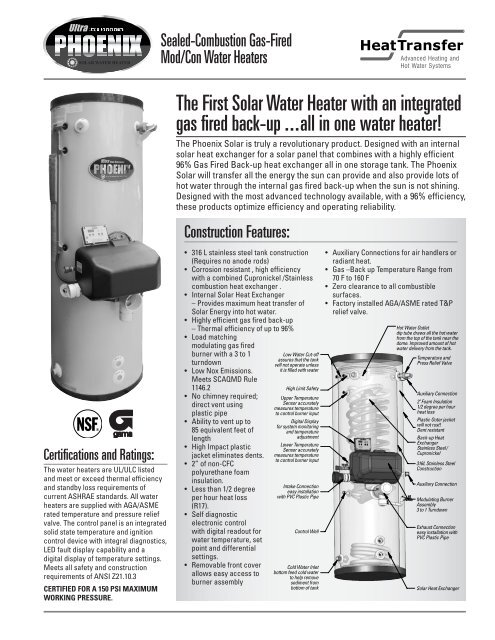 The First Solar Water Heater with an integrated - Thermal Products Inc