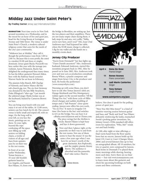 Jazzfest facts, hot off the press. - New Jersey Jazz Society