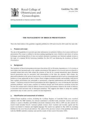 The Management of Breech presentation - Green-top 20b