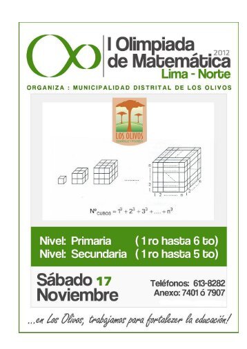 I CONCURSO DE MATEMATICA OLIVENSE - Los Olivos