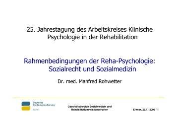 Sozialrecht und Sozialmedizin - Psychologie – Aktuell