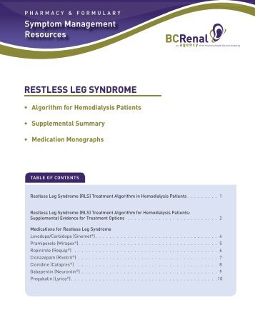 RESTLESS LEG SYNDROME - BC Renal Agency