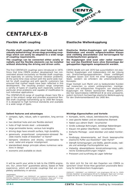 CENTAFLEX-BÂ® - CENTA Antriebe Kirschey GmbH