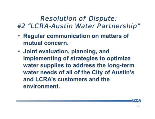 LCRA and Austin: Resolving a Water War Over Wastewater