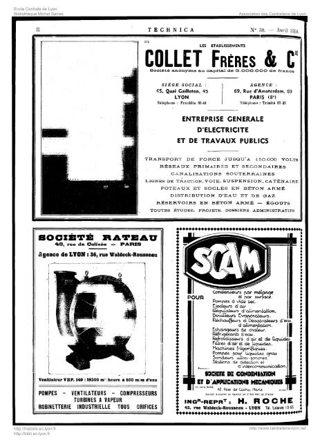 Revue Technica, annÃ©e 1936, numÃ©ro 38 - Histoire de l'Ãcole ...