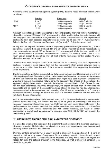 Use of Seawater in Slurry of Cape Seal - CSIR