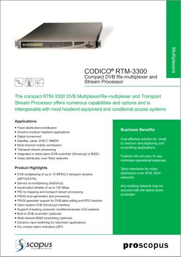 CODICO RTM-3300 - TBC Integration