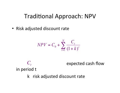 The real options approach to valuation - Haskayne School of Business