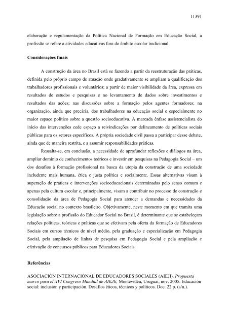 pedagogia social no brasil: polÃ­ticas, teorias e prÃ¡ticas em construÃ§Ã£o