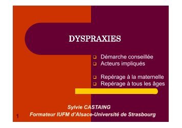 DYSPRAXIES - Sylvie Castaing - Chez