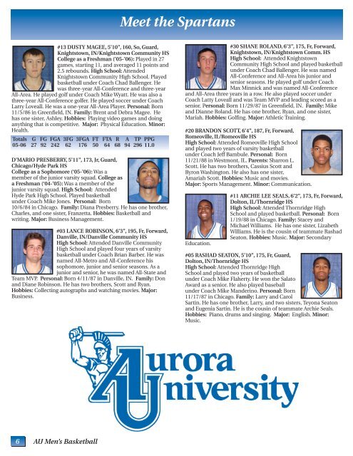 Men's Basketball - Aurora University