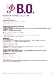 Bulletin officiel nÂ° 25 du 23 juin 2011 Sommaire