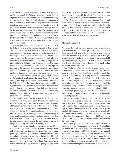 Structural characterization of two-dimensional granular ... - Springer