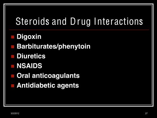 Steroids and Anesthetic Considerations