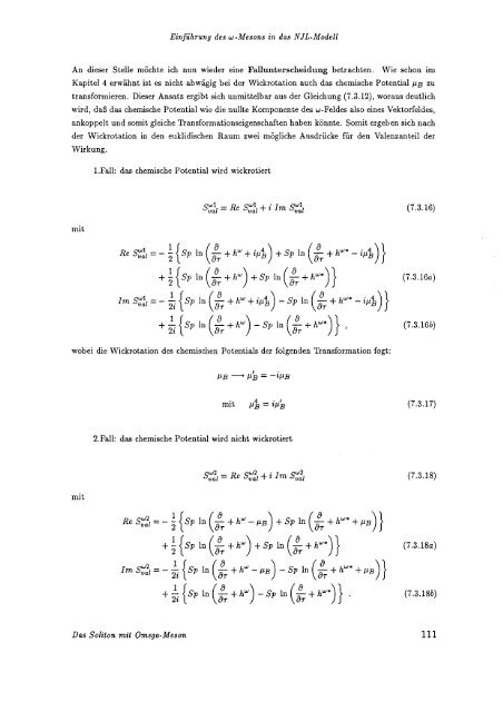 Einführung des Omega - Mesons in das N ambu-J ona-Lasinio Modell