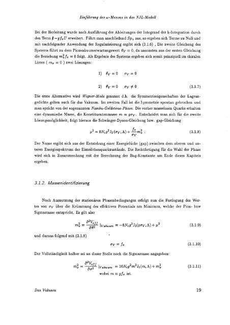 Einführung des Omega - Mesons in das N ambu-J ona-Lasinio Modell