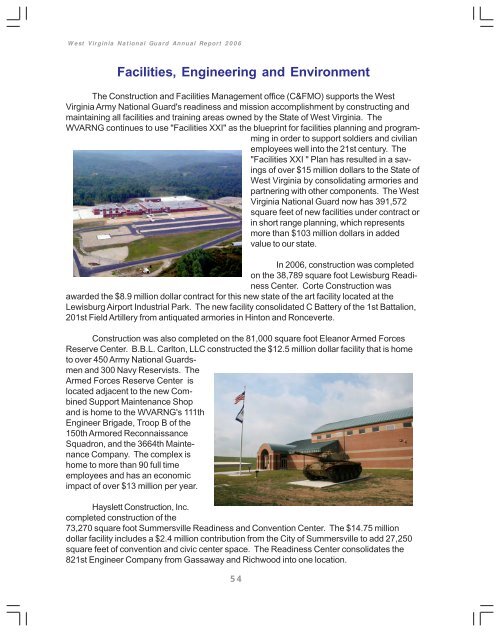 2006 WVNG Annual Report PDF - West Virginia Army National Guard