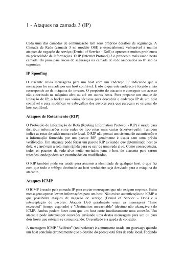 1 - Ataques na camada 3 (IP)