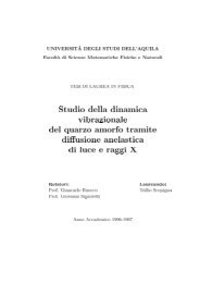 Diffusione della luce e dei raggi X in silice amorfa - La Sapienza