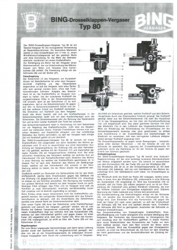 BING Vergaser Typ 80