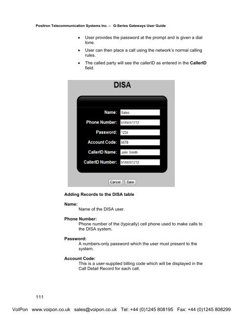 Positron G-Series User Manual (PDF)