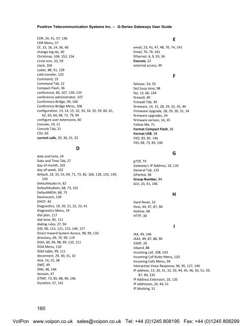 Positron G-Series User Manual (PDF)