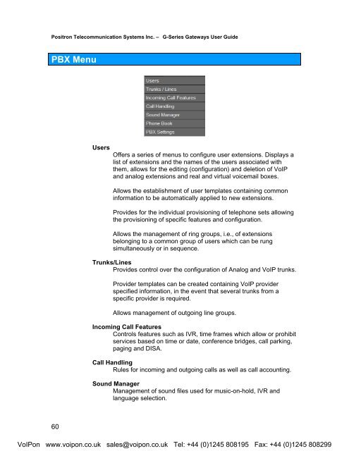 Positron G-Series User Manual (PDF)