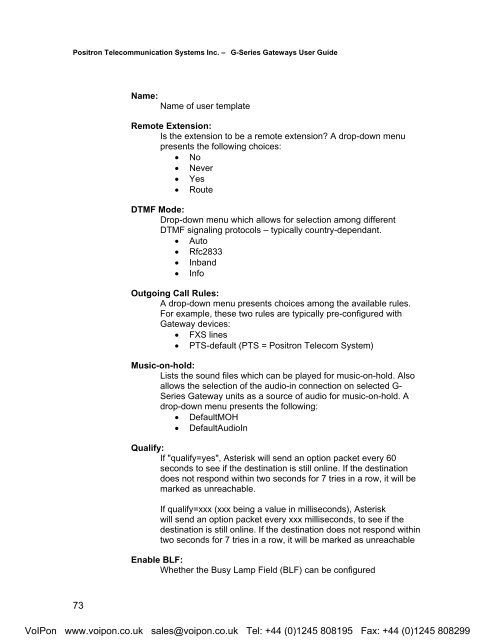 Positron G-Series User Manual (PDF)